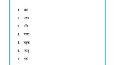 Hindi Dictation for Class 1